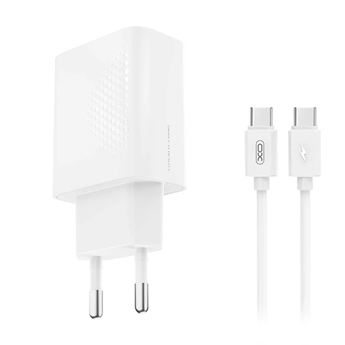 XO USB C Charger 20W with Detachable Type C Cable White