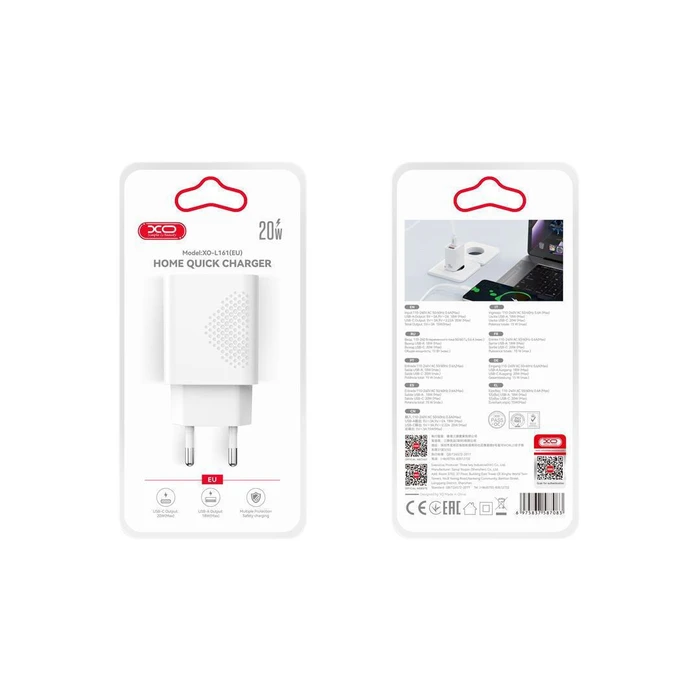 Universal Charger XO L161 EU PD20W QC18W