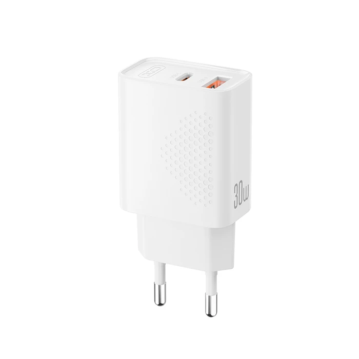 XO Charger XO L163 2 Ports USB-A and USB-C PD30W QC18W White