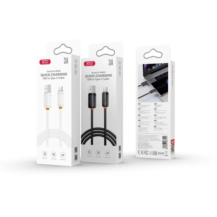 XO Cable High-Speed USB A to USB Type-C XO NB302 WHITE 15W 1.00m