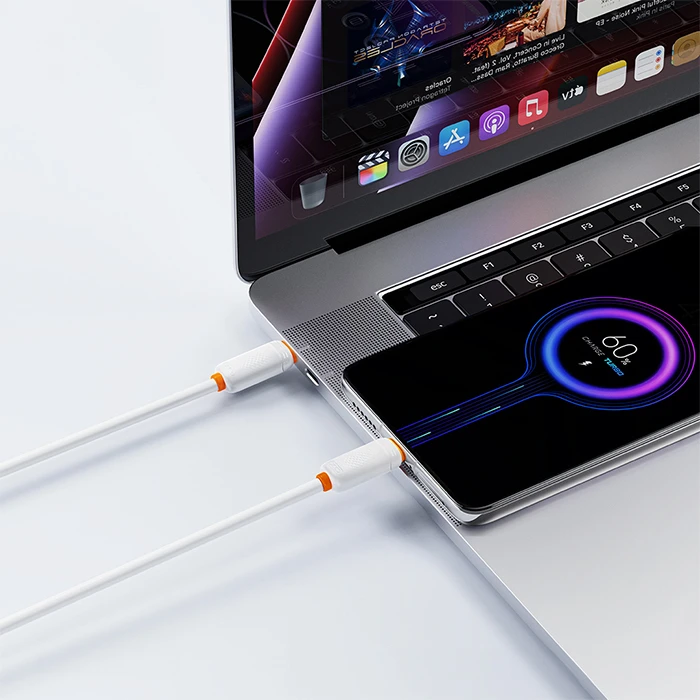 USB Cables XO USB High-Speed Type-C Male to USB Type-C Male 60W 1m White