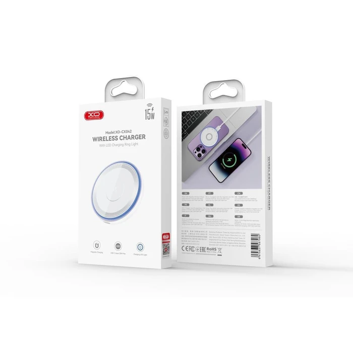 XO Φορτιστής Ασύρματος Μαγνητικός 15W με Μπλε LED Φως Φόρτισης CX042