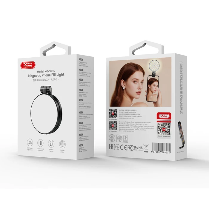 XO SS35 BLACK Multifunctional Photography Light with Built in Mirror