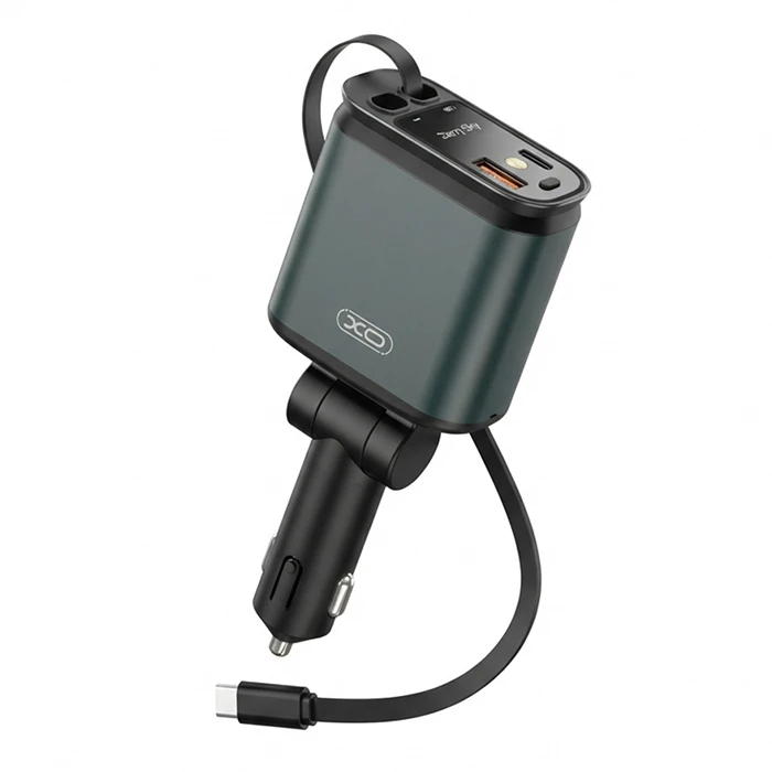 XO Φορτιστής αυτοκινήτου CC63 B1 45W με 2 εξόδους και 2 ενσωματωμένα καλώδια