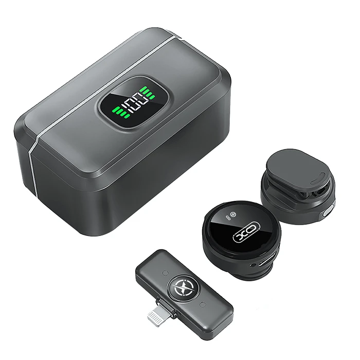 XO Wireless Lavalier Microphones with Charging Case MC12