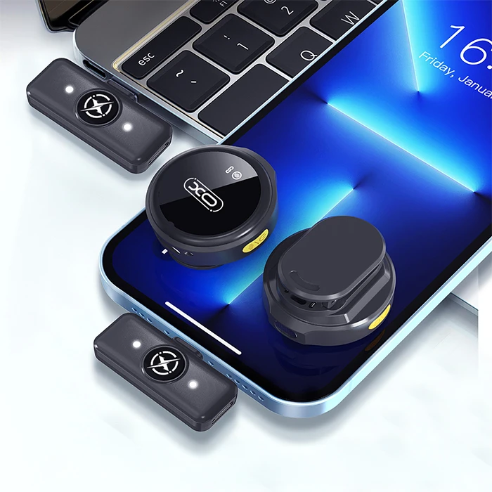 XO Wireless Lavalier Microphones with Charging Case MC12