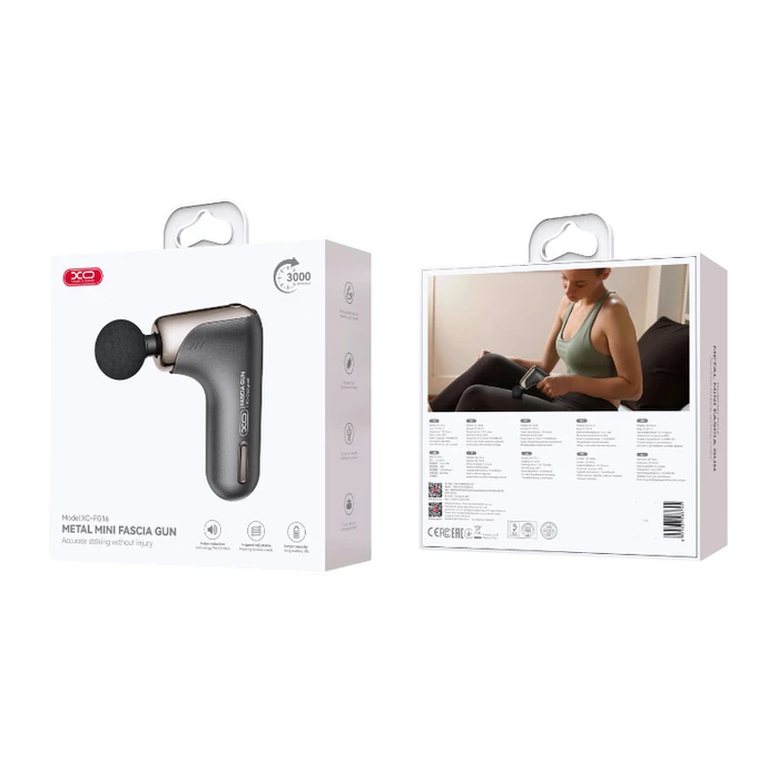 XO FG16 Smart Metal Mini Συσκευή Μασάζ Μεταλλική (Fascia Gun)