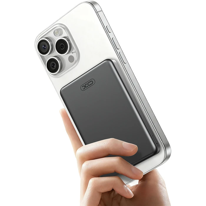 XO Powerbank Ταχείας Φόρτισης Μεταλλικό με Μαγνήτη 10000mAh Γκρι PR296