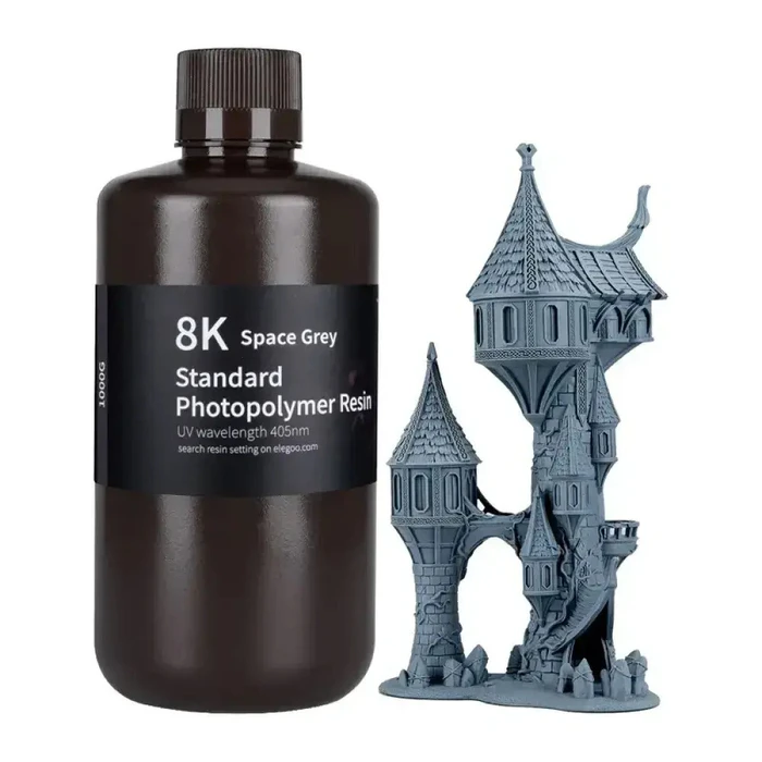 ELEGOO Water Washable 8K Resin Space Gray (Γκρι) - Ρητίνη για 3D LCD εκτυπωτές 405nm, 1kg
