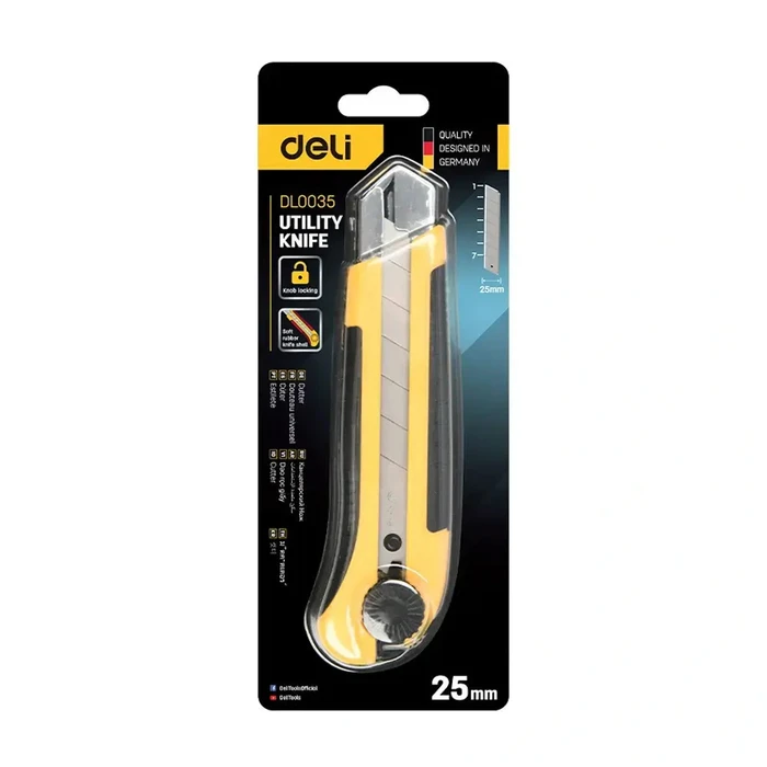 Default DELI Utility Knife 25mm SK5 Yellow