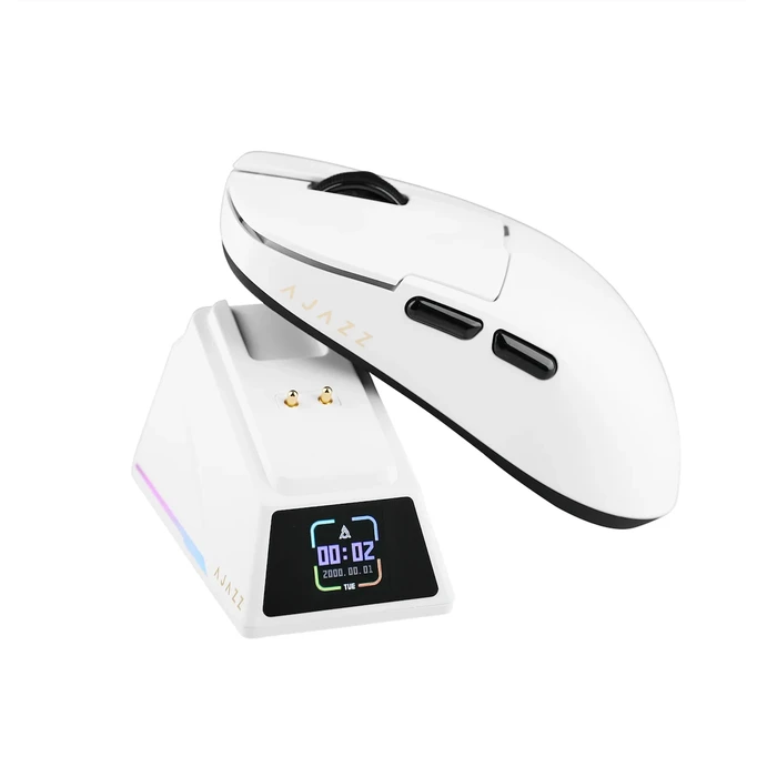 Ασύρματο Gaming Ποντίκι Ajazz AJ159 APEX με Dock Φόρτισης - Λευκό