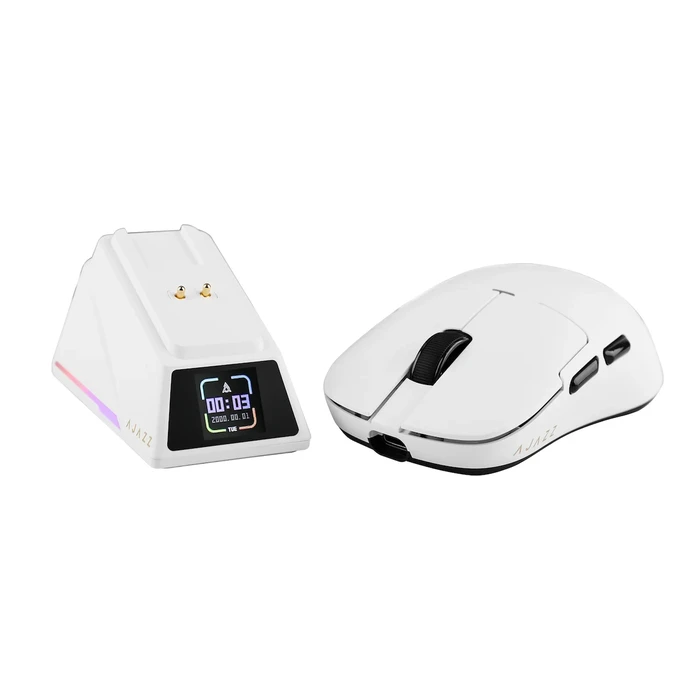 Ασύρματο Gaming Ποντίκι Ajazz AJ159 APEX με Dock Φόρτισης - Λευκό