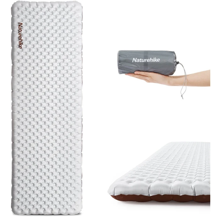 Naturehike Self-Inflating Single Camping Mat 7cm (Silver, 20D Nylon Ripstop)