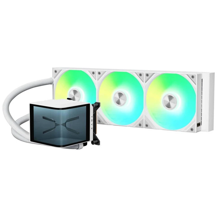 Tryx Panorama 360 Υδρόψυξη AIO CPU με 3 Αναμιστήρες 120mm, ARGB και 3D‑AMOLED Display, Λευκή