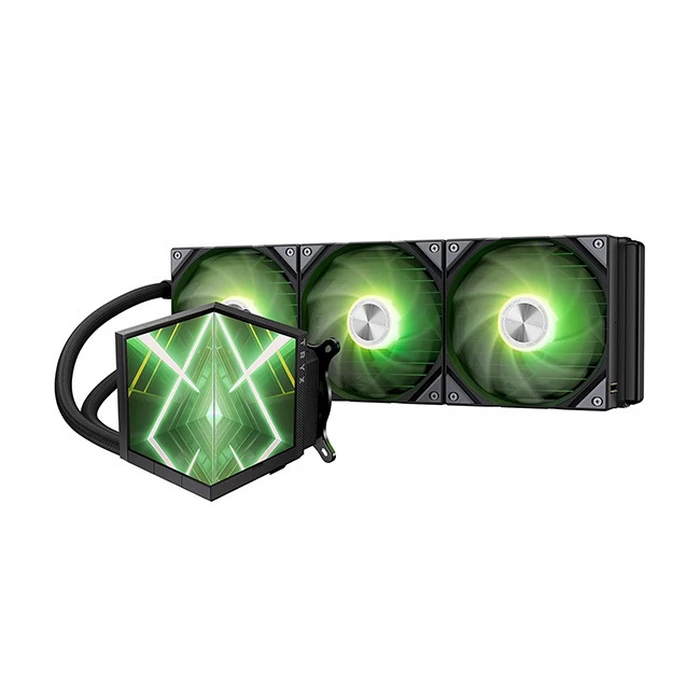 K TRYX STAGE ARGB 360 AIO Liquid CPU Cooler with Dual IPS Display - 360mm, Black