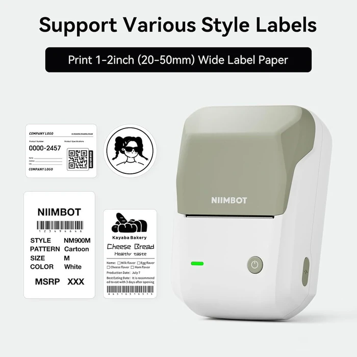 NIIMBOT Thermal Label Printer B1 2 inch White Green