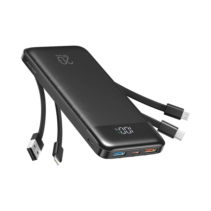 Charmast W2065 Power Bank 20000mAh 20W με 2 Θύρες USB-A και Θύρα USB-C Quick Charge Μαύρο