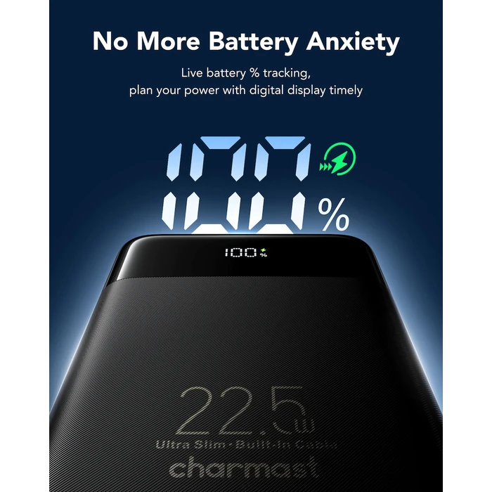 CHARMAST Powerbank W1202 10000mAh 22.5W Black