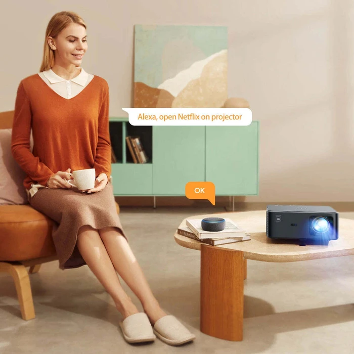 Προτζέκτορας Yaber K2s Pro LCD FullHD 1080p με ηχεία JBL και subwoofer - Μαύρο