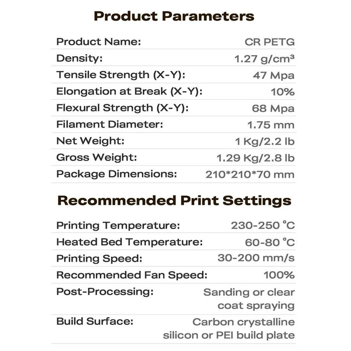 Creality CR PETG Value Pack 2kg 2x Black 3D Printer Filament