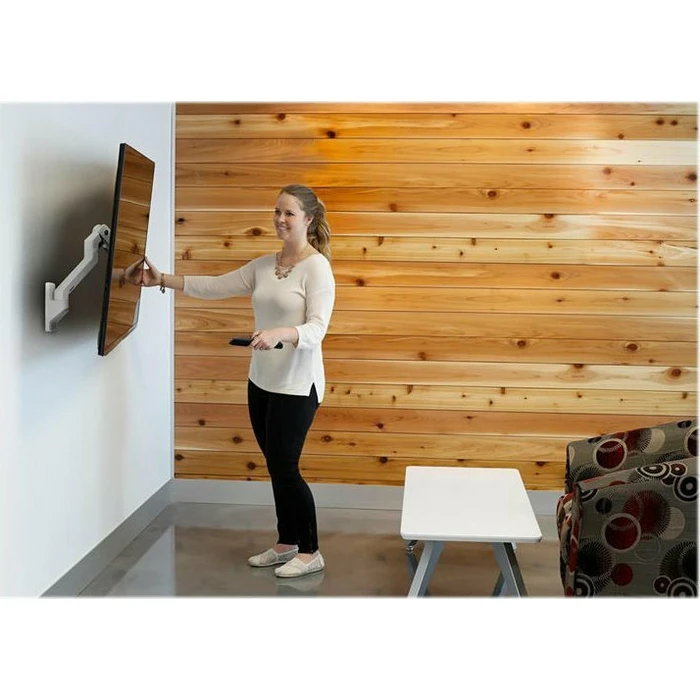 Ergotron HX Wall Monitor Mount (white) up to 42" (106.7 cm), supports 9.1–19.1 kg, raises 29.2 cm — VESA 75x75 / 100x100 / 200x100 / 200x200
