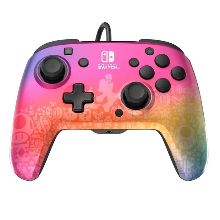 PDP Rematch Star Spectrum Wired Controller for Nintendo Switch & PC (Pink - Mario Rematch)