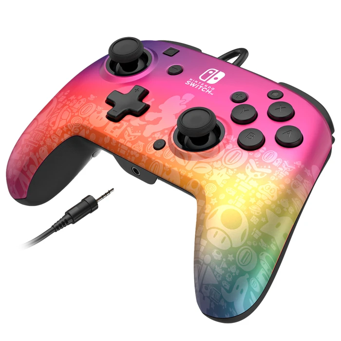 PDP Rematch Star Spectrum Wired Controller for Nintendo Switch & PC (Pink - Mario Rematch)