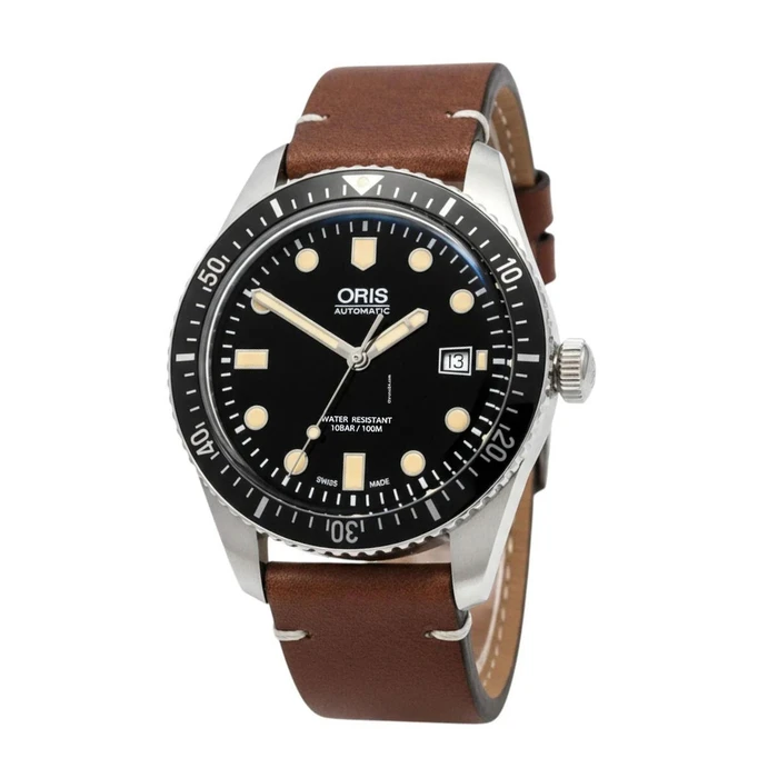 Oris Men's Watch 42mm Automatic with Brown Leather Strap (Model 40540752145)