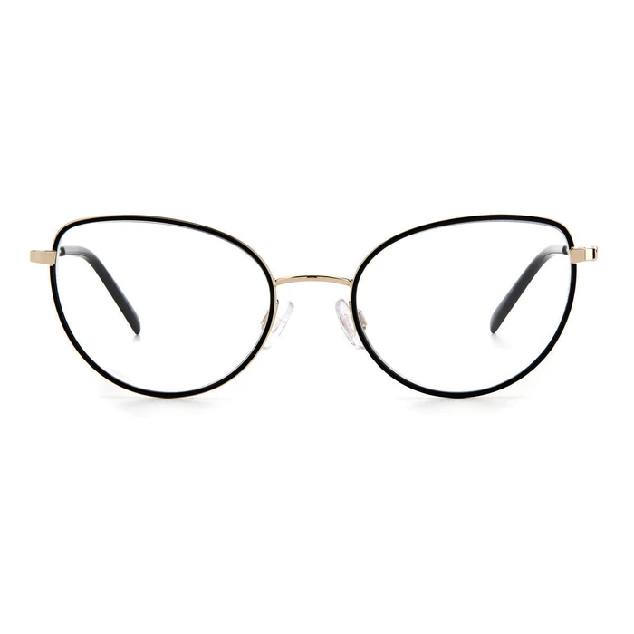 Γυναικείος σκελετός γυαλιών Missoni MMI 0061 2M2, cat-eye μεταλλικός, μαύρο/χρυσό
