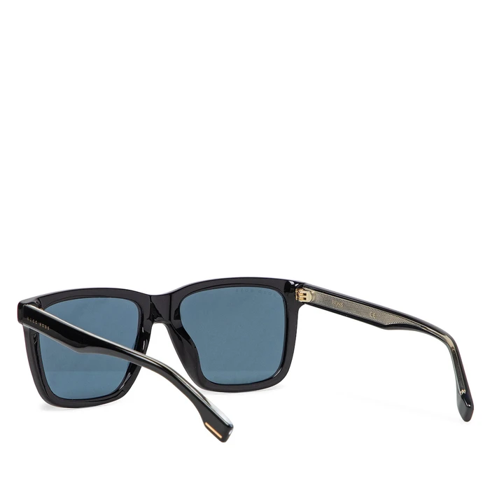 BOSS Men's Sunglasses BOSS1317S807 (55/18/145) Black Acetate Frame, Golden Mirror Lens, Category 3