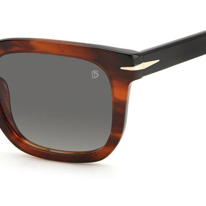 DAVID BECKHAM Men's Sunglasses DB-7076-S-EX4 — Acetate Brown Frame, Grey Degraded Lenses, 50/23/145 mm