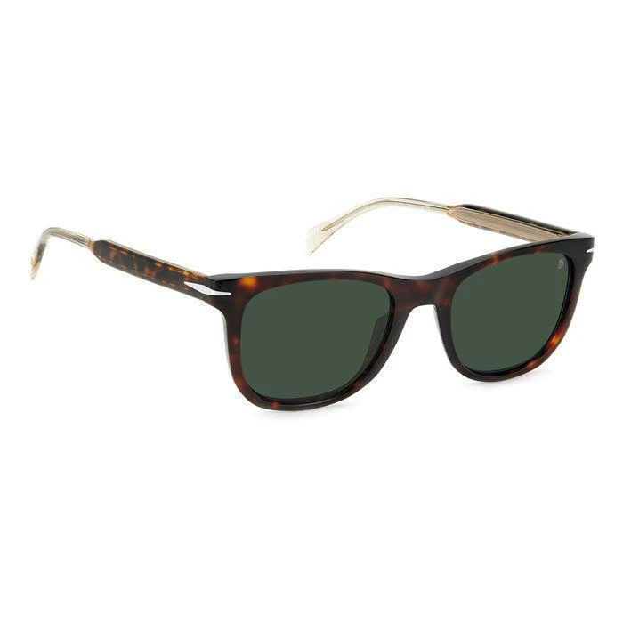 David Beckham Men's Sunglasses DB 1113/S 086/QT – Brown Tortoiseshell Acetate Frame, Green Lenses (50/23/145), Category 3 UV400