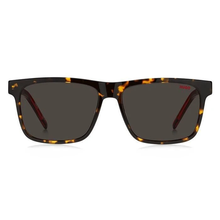 HUGO Men's Sunglasses HG-1242-S-O63 (56/15/145) Brown Tortoise Acetate Frame, Grey/Brown Lenses, UV400