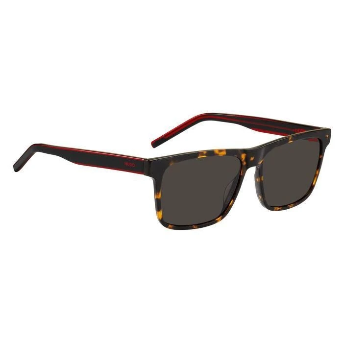HUGO Men's Sunglasses HG-1242-S-O63 (56/15/145) Brown Tortoise Acetate Frame, Grey/Brown Lenses, UV400
