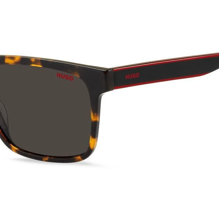 HUGO Men's Sunglasses HG-1242-S-O63 (56/15/145) Brown Tortoise Acetate Frame, Grey/Brown Lenses, UV400