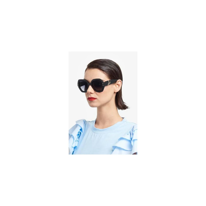 Carolina Herrera Women's Sunglasses HER 0126/S WR7 (52/24/145) — Black Acetate Frame, Grey Gradient Lenses (Category 3)