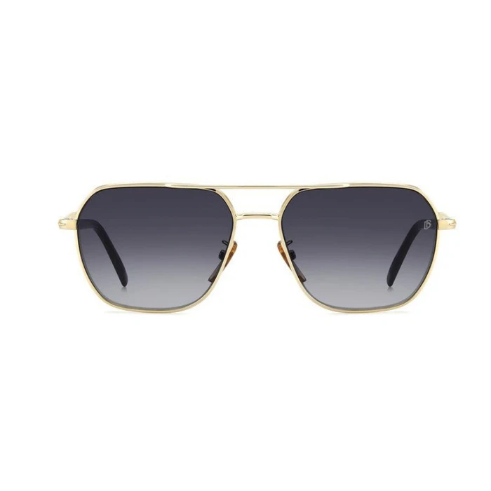 David Beckham DB1128GSRHL Men's Aviator Sunglasses — Gold Metal Frame, Grey Gradient Lenses (59/16/145)