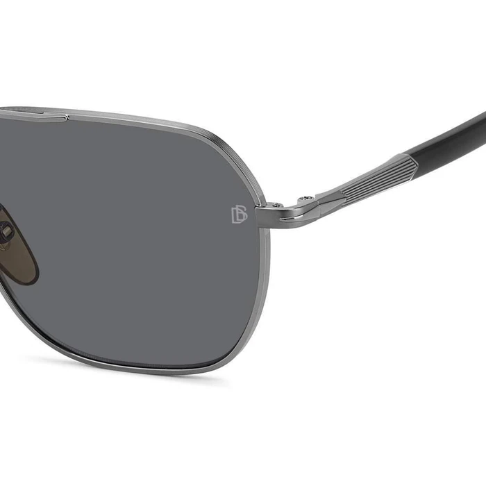 DAVID BECKHAM Men's Sunglasses DB1128GSV81 — Silver Metal Frame, Grey Lenses (59/16/145 mm)