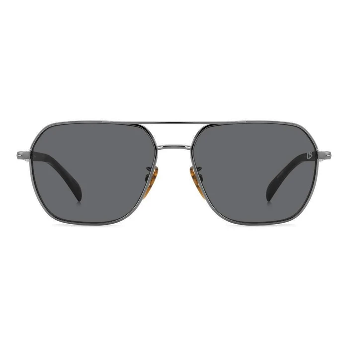 DAVID BECKHAM Men's Sunglasses DB1128GSV81 — Silver Metal Frame, Grey Lenses (59/16/145 mm)