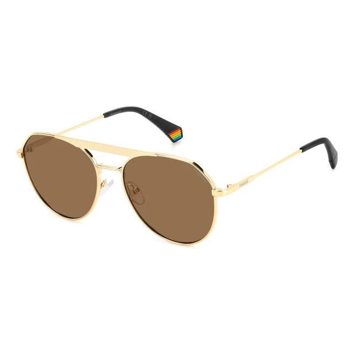 Polaroid Unisex Sunglasses PLD6211/S/X J5G Aviator Gold Metal Frame Brown Lenses 57/17/145