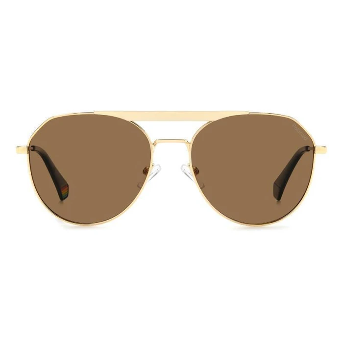 Polaroid Unisex Sunglasses PLD6211/S/X J5G Aviator Gold Metal Frame Brown Lenses 57/17/145