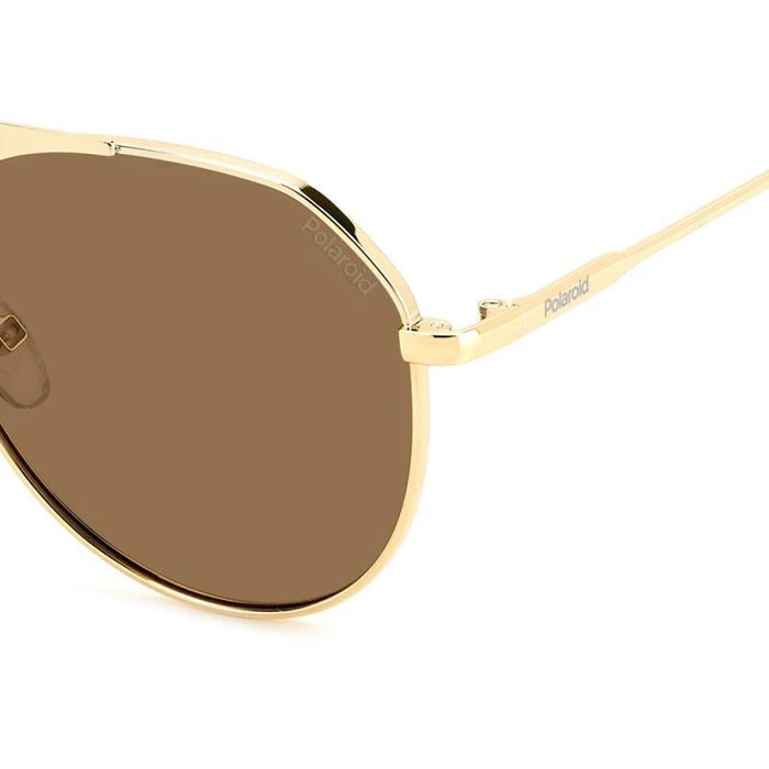 Polaroid Unisex Sunglasses PLD6211/S/X J5G Aviator Gold Metal Frame Brown Lenses 57/17/145