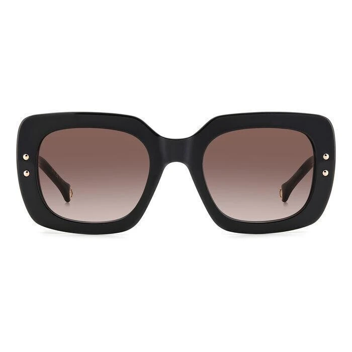 Carolina Herrera HER 0186/S GUU/HA Women's Sunglasses 52/22/145 Black Acetate, Brown Gradient Lenses (Category 2)