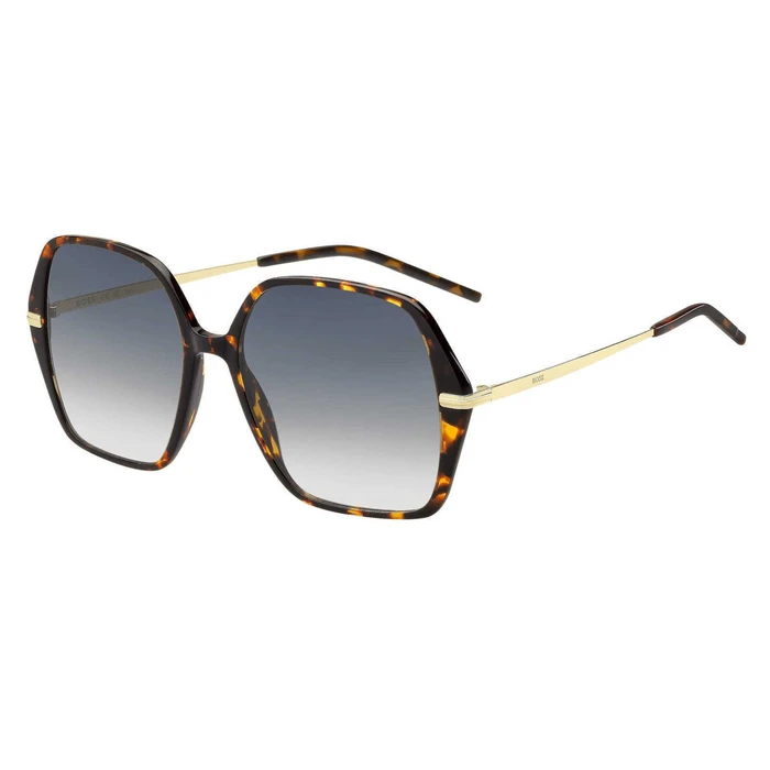HUGO BOSS BLACK Women's Sunglasses BOSS1660/S 2IK (57/17/140 mm) - Black Acetate Frame, Grey Degraded Lenses
