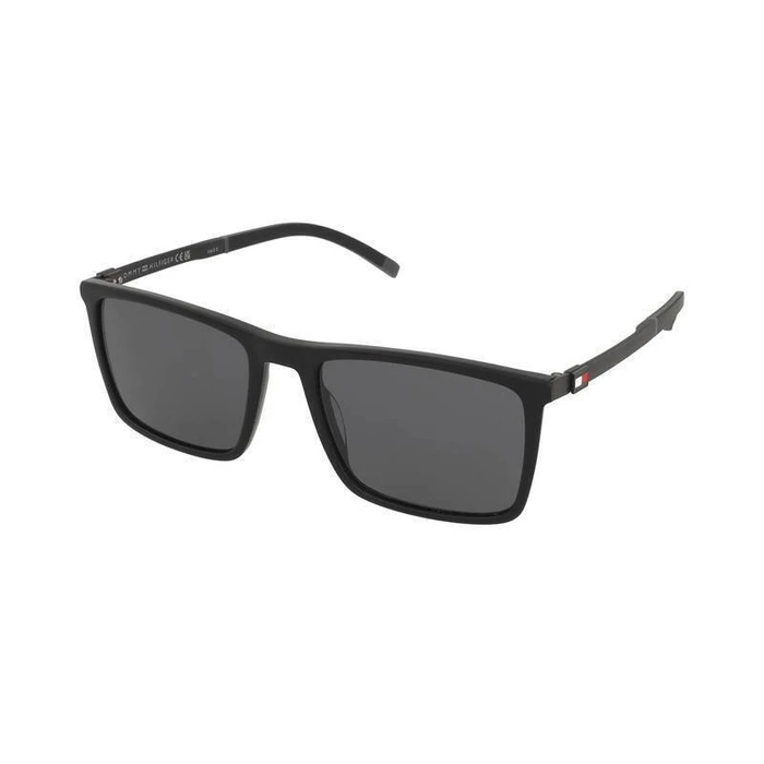 Tommy Hilfiger Men's Sunglasses TH-2077-S-807 Black Acetate Frame 55/19/145 Polarized Grey Lenses