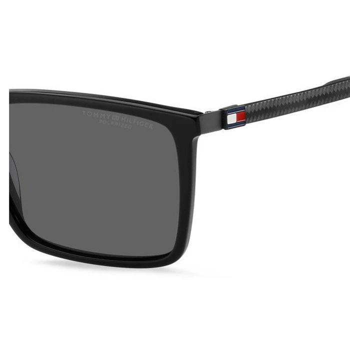 Tommy Hilfiger Men's Sunglasses TH-2077-S-807 Black Acetate Frame 55/19/145 Polarized Grey Lenses