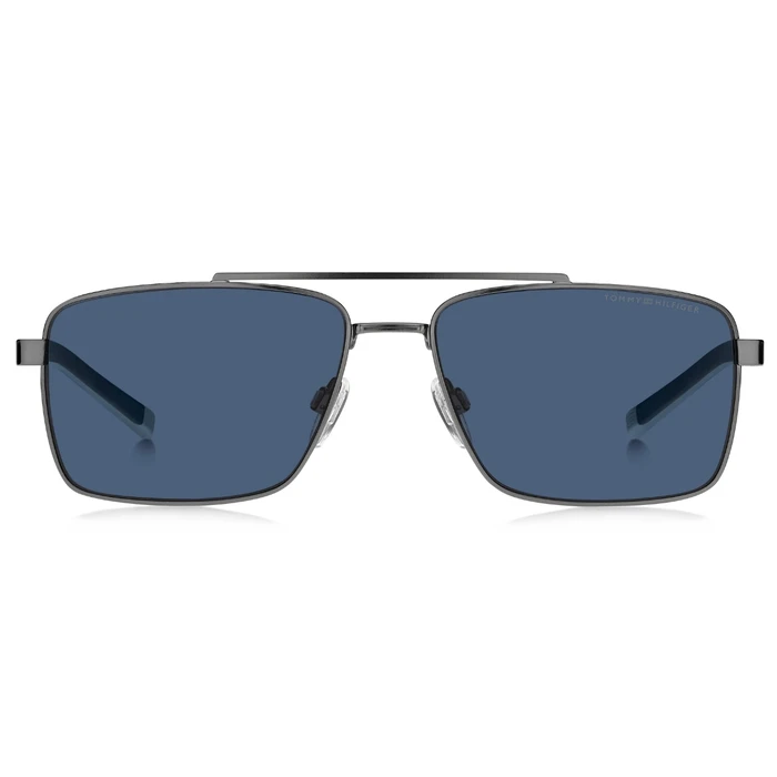Tommy Hilfiger Men's Sunglasses TH-2078-S-R80 (58/16/145) - Grey Metal Frame, Blue Lenses, Category 3