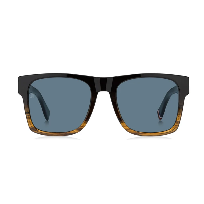 Tommy Hilfiger Women's Sunglasses TH-2118-S-37N — Black Acetate Frame with Blue Lenses, 53-20-140 mm, Category 3 UV400