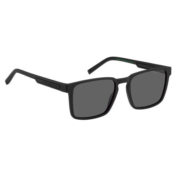 Tommy Hilfiger Men's Sunglasses TH-2088-S-003 (55/19/145) Black Frame Grey Polarized Lenses
