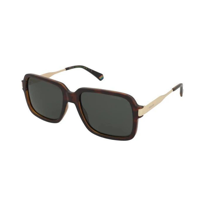 Polaroid Men's Sunglasses PLD6220/S/X 086 (56/18/140 mm, Brown Tortoise Frame, Green Lenses)